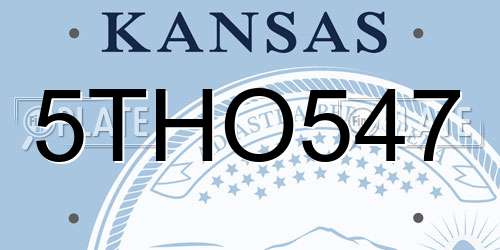 5THO547 Kansas License Plate