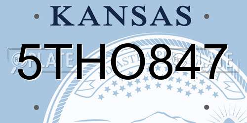 5THO847 Kansas License Plate