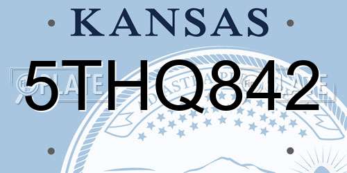5THQ842 Kansas License Plate