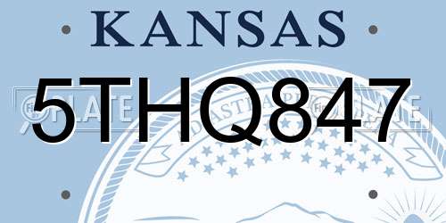 5THQ847 Kansas License Plate