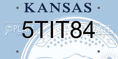 5TIT84 Kansas License Plate