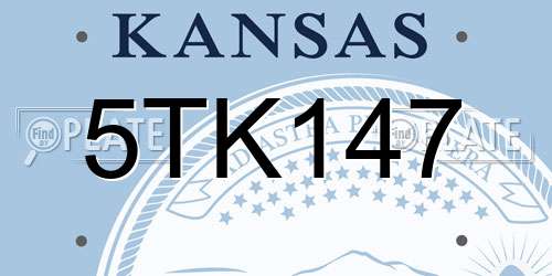 5TK147 Kansas License Plate