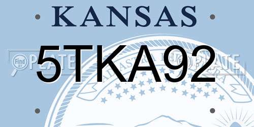 5TKA92 Kansas License Plate
