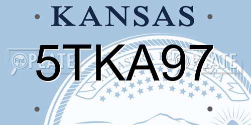 5TKA97 Kansas License Plate
