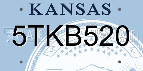 5TKB520 Kansas License Plate