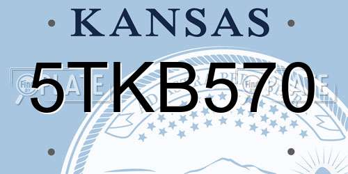 5TKB570 Kansas License Plate
