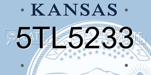 5TL5233 Kansas License Plate