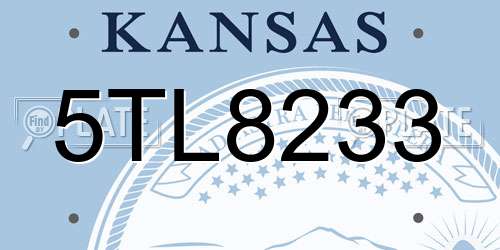 5TL8233 Kansas License Plate
