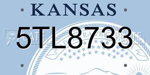 5TL8733 Kansas License Plate