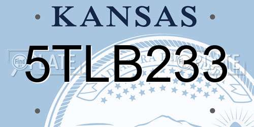 5TLB233 Kansas License Plate