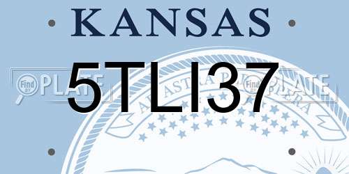 5TLI37 Kansas License Plate