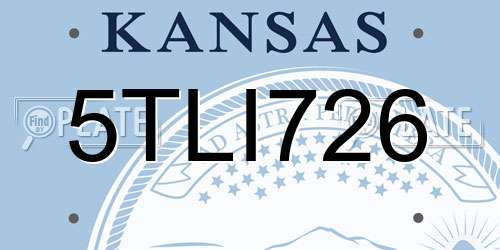 5TLI726 Kansas License Plate
