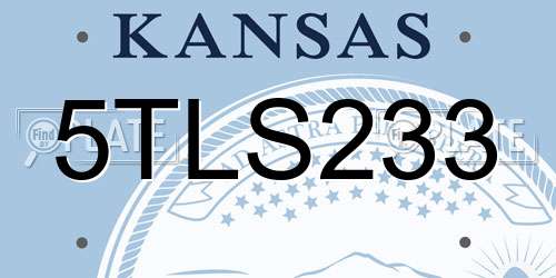 5TLS233 Kansas License Plate