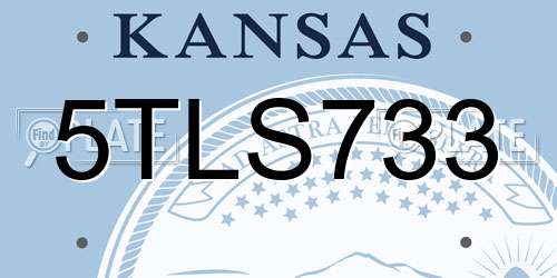 5TLS733 Kansas License Plate