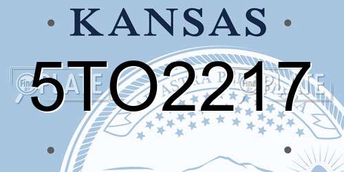 5TO2217 Kansas License Plate
