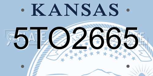 5TO2665 Kansas License Plate