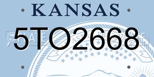 5TO2668 Kansas License Plate