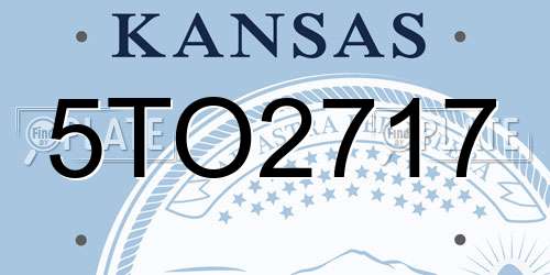 5TO2717 Kansas License Plate
