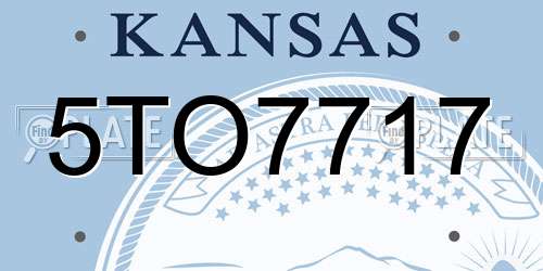 5TO7717 Kansas License Plate