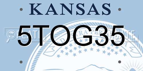 5TOG35 Kansas License Plate