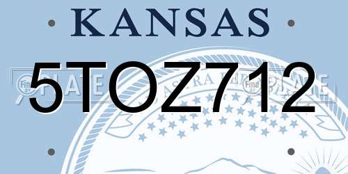 5TOZ712 Kansas License Plate