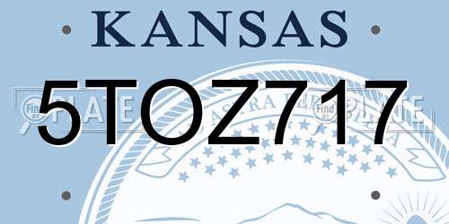 5TOZ717 Kansas License Plate