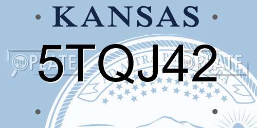 5TQJ42 Kansas License Plate