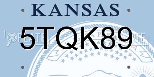 5TQK89 Kansas License Plate