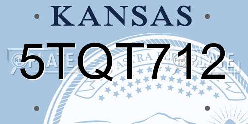 5TQT712 Kansas License Plate
