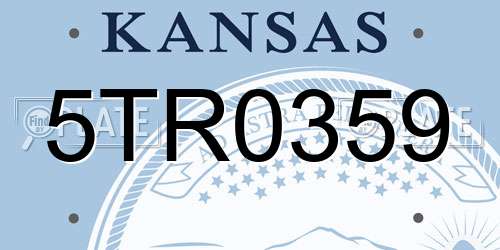 5TR0359 Kansas License Plate