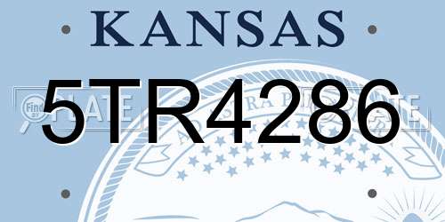 5TR4286 Kansas License Plate