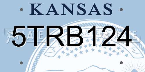 5TRB124 Kansas License Plate