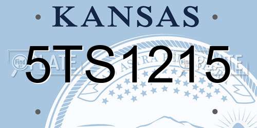 5TS1215 Kansas License Plate