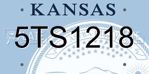 5TS1218 Kansas License Plate