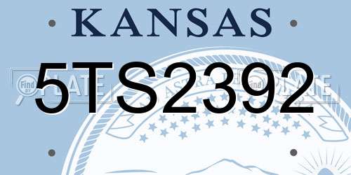 5TS2392 Kansas License Plate
