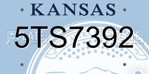 5TS7392 Kansas License Plate
