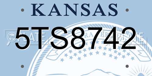 5TS8742 Kansas License Plate