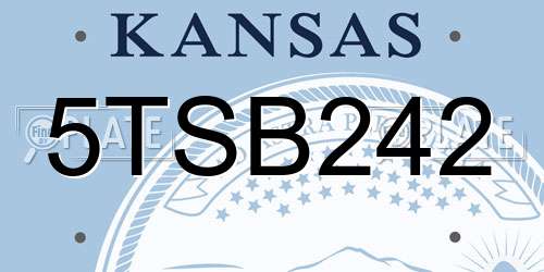 5TSB242 Kansas License Plate