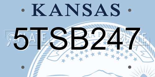 5TSB247 Kansas License Plate