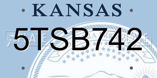5TSB742 Kansas License Plate