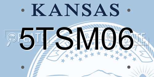 5TSM06 Kansas License Plate