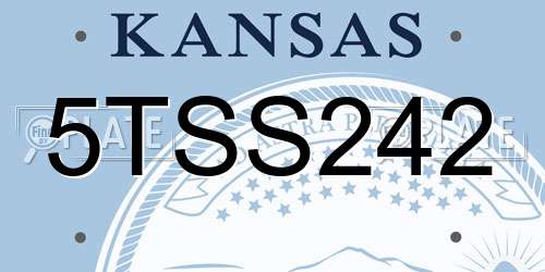 5TSS242 Kansas License Plate