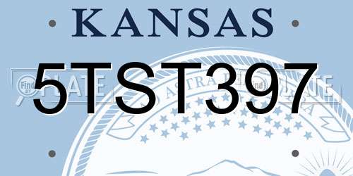 5TST397 Kansas License Plate