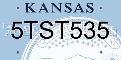 5TST535 Kansas License Plate