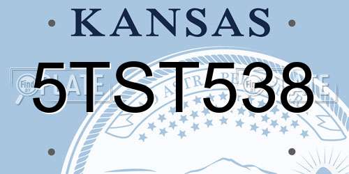 5TST538 Kansas License Plate