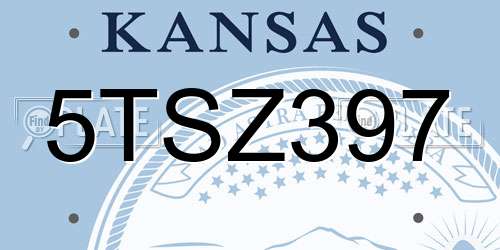 5TSZ397 Kansas License Plate