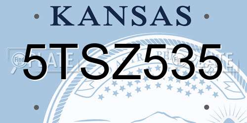 5TSZ535 Kansas License Plate