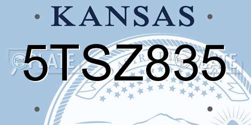 5TSZ835 Kansas License Plate