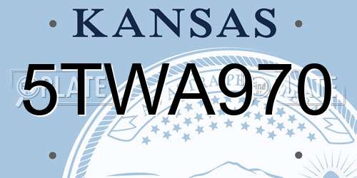 5TWA970 Kansas License Plate