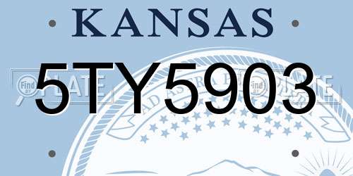 5TY5903 Kansas License Plate